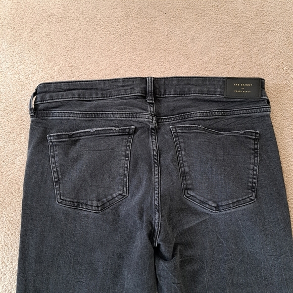 Zara Jeans Womens 10 The Skinny in Pearl Black Ankle Length Frayed Hem - Picture 9 of 13